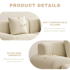107in Modular Sectional Sofa with Ottoman L-Shape Deep Seat Corduroy Memory Foam No Assembly Living Room Furniture Custom