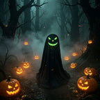 Luminous Halloween Standing Ghost Decor Adjustable Gothic Outdoor Light-up Ghost ED Lights Soft LED Lights Halloween Decor Prop