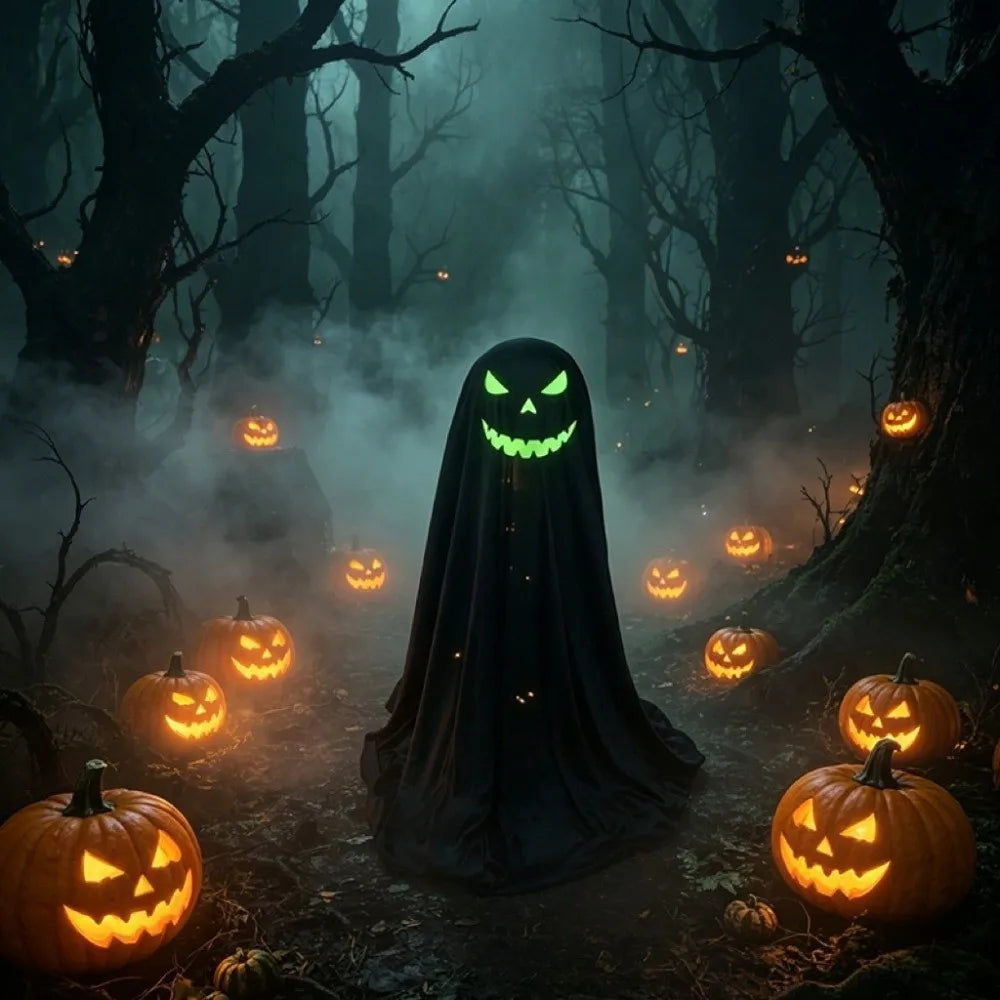 Luminous Halloween Standing Ghost Decor Adjustable Gothic Outdoor Light-up Ghost ED Lights Soft LED Lights Halloween Decor Prop