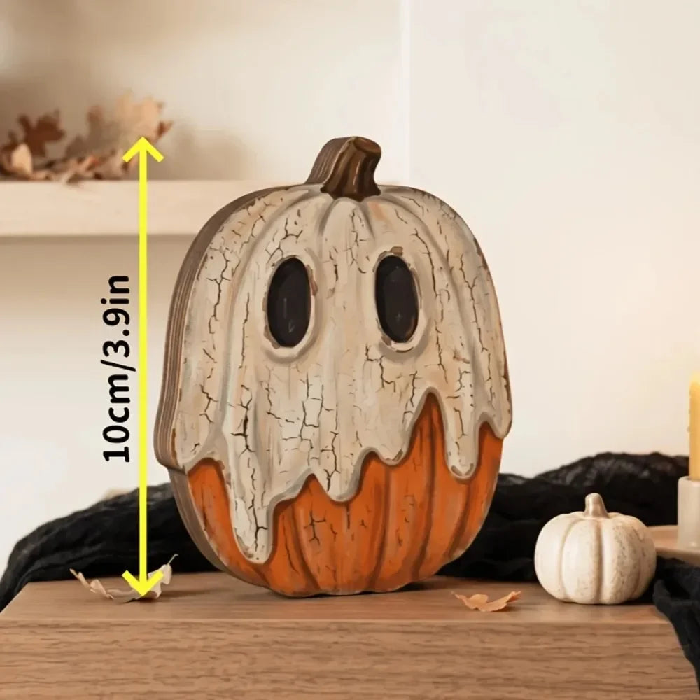 Halloween Interior Decoration Autumn Decoration Retro Wooden Blocks Shelf Decoration Ghosts Black Cats Pumpkins Skeletons Witche