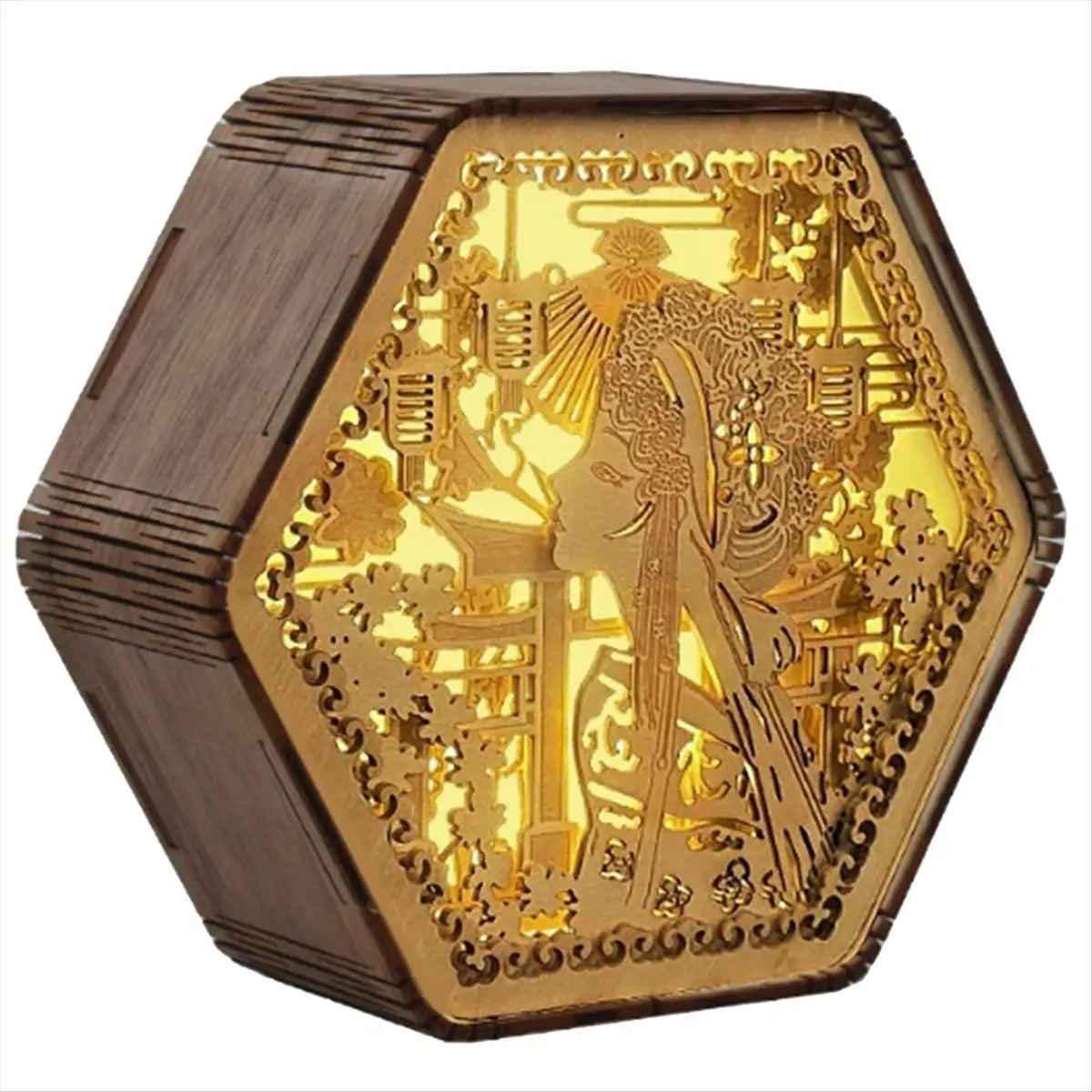 Creative Christmas Gifts Wooden Carving Lamps, Gifts, Cultural Crafts, Bedside Table Decorations, Desk Lamp