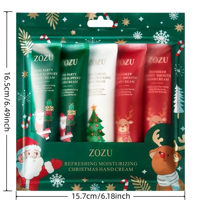 Christmas Hand Cream Set, Contains 3 Styles, Each 30g, Contains Niacinamide, Hyaluronic Acid and Other Ingredients, Moisturizing Texture, Nourishes the Skin, and Has a Light Fragrance Seasonal Maintenance, Christmas-Themed Pa