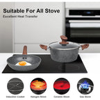 Granite Pots and Pans Set Ultra Nonstick, 11 Piece Die-Cast Cookware Sets with Frying Pan, Sauce Pan, Stockpot,
