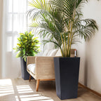 Rectangular Planters Set of 2, Large Plant Pots with Drainage Holes＆Water Level Monitor for Outdoor Indoor Patio Porch Rooms