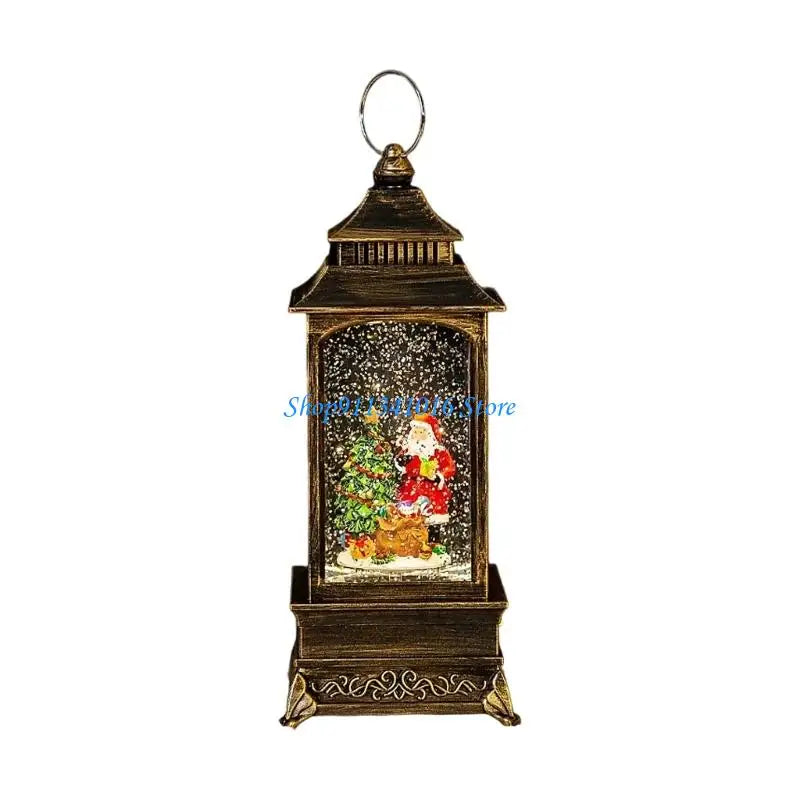 Christmas Decorative Snow Lanterns with LED Light Automatic Snowfall Effect Battery Operated Holiday Homes Decors