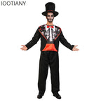 Halloween Adult Mexican Dead Day Horror Zombie Skull Flower Ghost Stage Role Playing Costume Party Masquerade Dress Up