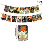 Halloween Paper Hanging Sign Spooky Pumpkin Witch Ghost Front Door Hanger Welcome Sign DIY Halloween Party Decoration 2023
