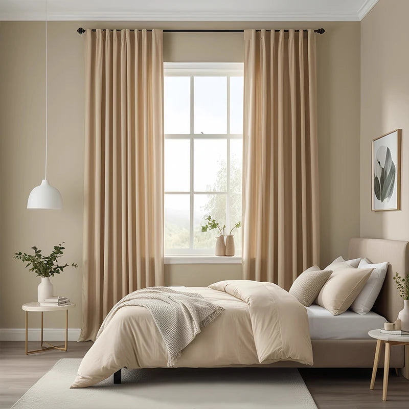 2pcs Luxury atmospheric blackout curtain bedroom living room French American curtain finished