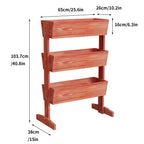 4-Tier Vertical Raised Planter Box Elevated Garden Bed Outdoor Wooden Herb Vegetable Ladder Troughs for Gardening
