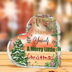 Christmas Atmosphere Heart Acrylic Ornament Desktop Decoration Transparent Stand