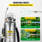 SucceBuy 4-12L Hand Powered Sprayer Stainless Steel Watering Spraying Atomizer Pump Home Ground Garden Cleaning Sprayer