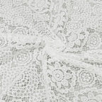 2pcs White Lace Embroidered Mesh Knitted Sheer Curtains in a French Retro Romantic Style, for Home Decoration.
