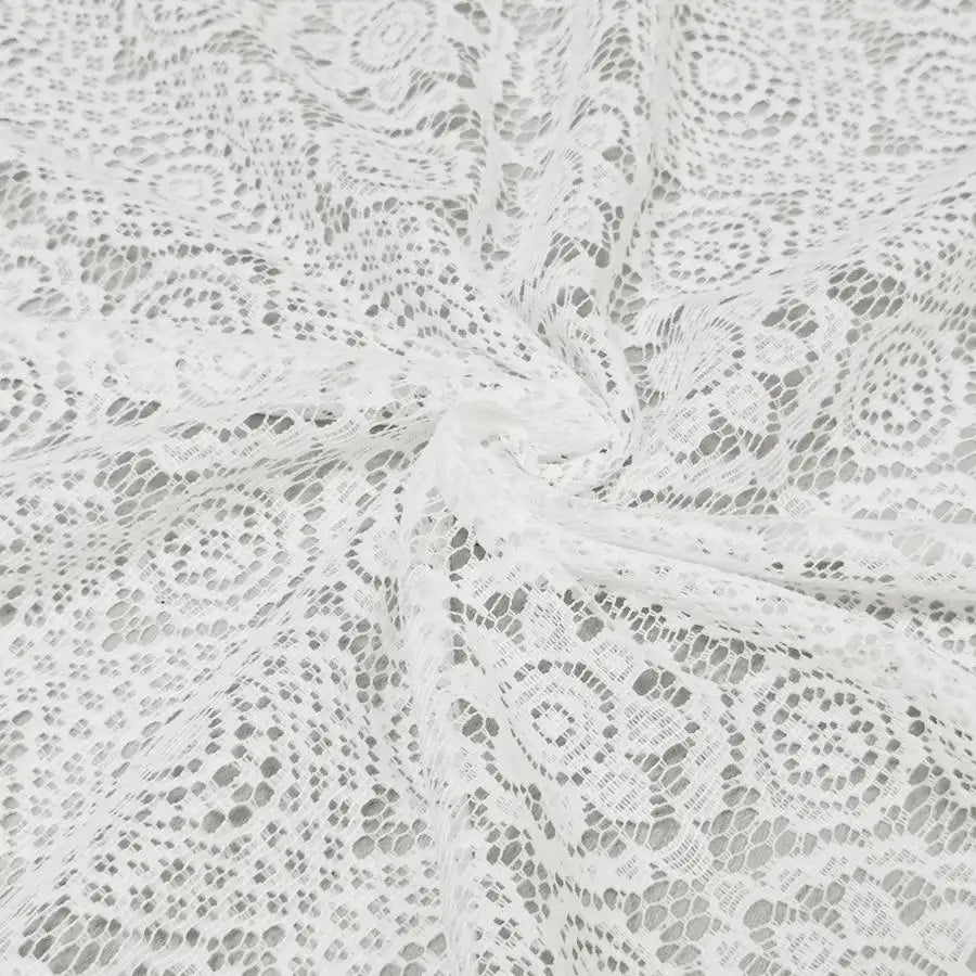 2pcs White Lace Embroidered Mesh Knitted Sheer Curtains in a French Retro Romantic Style, for Home Decoration.