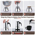 12Cup Coffee Maker Stainless Steel Espresso Maker 600ML Moka Pot Espresso Maker For Home Kitchen Camping Coffee Pot