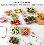 24PCS (12containers+12lids) High Borosilicate Glass Food Storage Containers Set - Leakproof Airtight Lids Perfect for Meal Prep