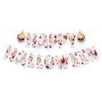 Halloween Ceiling Hangings: Skeletons, Mummies, Bloodstained Handprints, Bat Garlands. Kids Halloween Home Decor