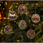 Christmas Diamond Painting Kit DIy Christmas Wooden Ornaments Xmas Snowman Reindeer Hanging Decor Relaxing Project Holiday Gifts