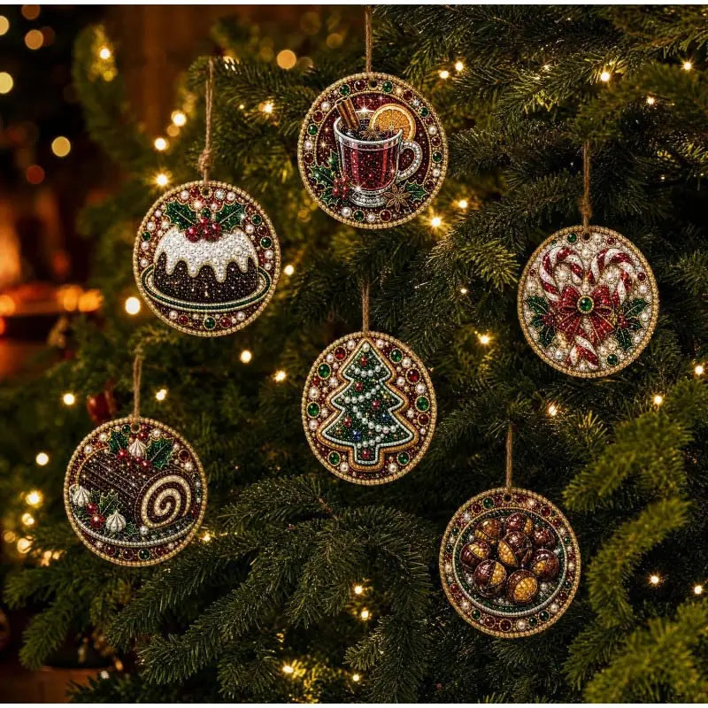Christmas Diamond Painting Kit DIy Christmas Wooden Ornaments Xmas Snowman Reindeer Hanging Decor Relaxing Project Holiday Gifts