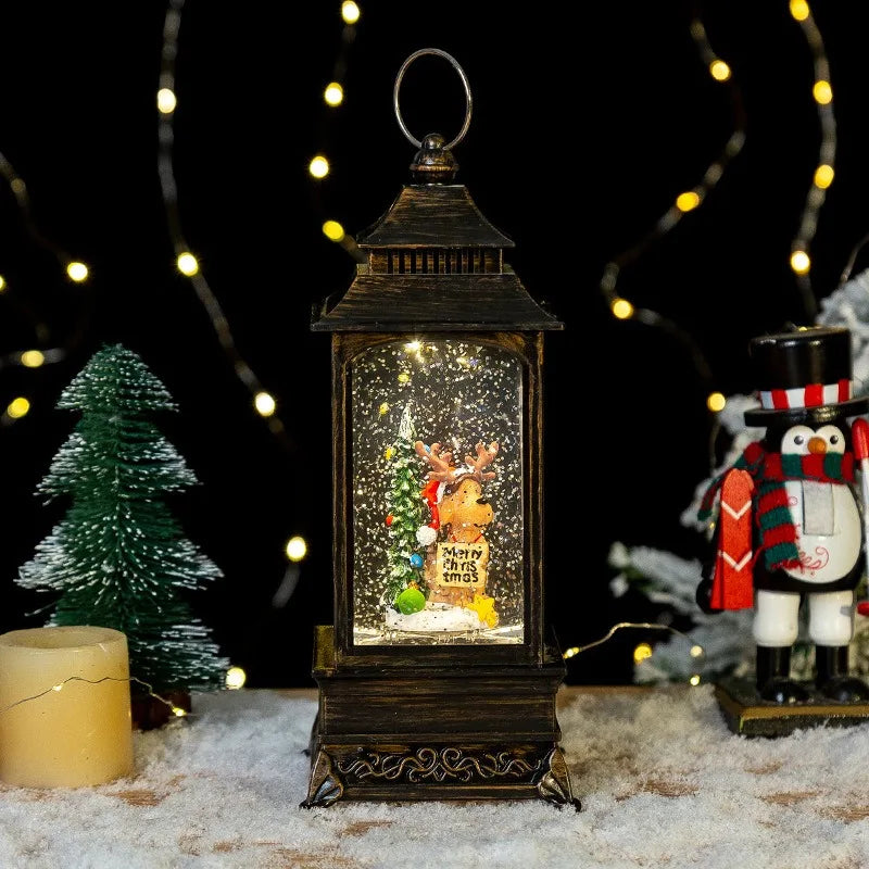 LED Christmas Lanterns Crystal Balls Music Boxes Snowflakes Snowfall Lanterns Christmas and New Year Gifts Hanging Ornaments