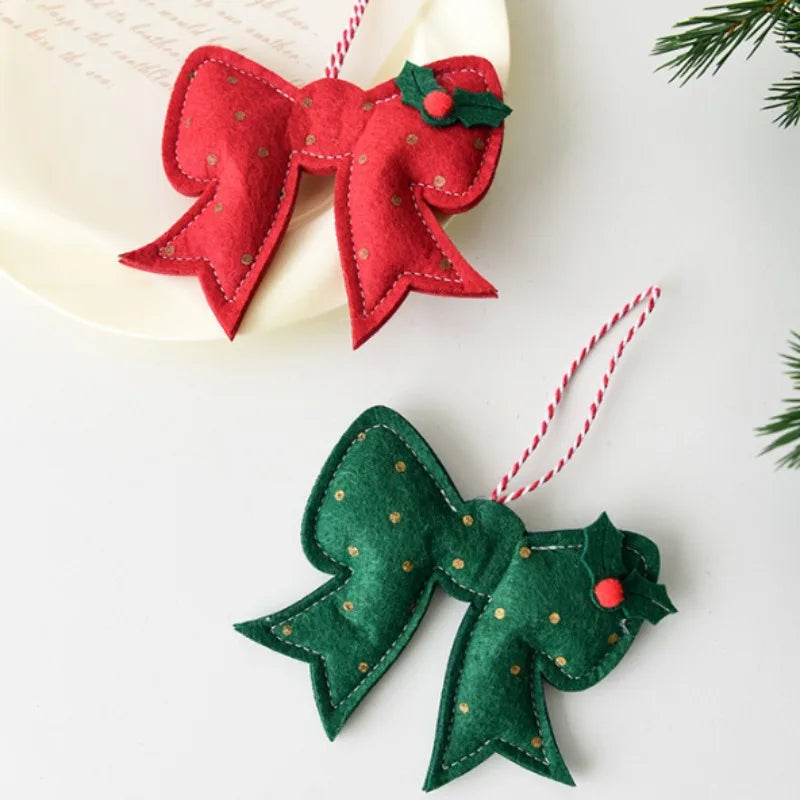 Christmas Ornament, Xmas Bow Santa Snowman Hanging Decoration, for Christmas Tree Decoration, Home Decoration, Festive Party.