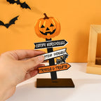 Halloween Wooden Ornament Ghost Pumpkin Skull Horror Desktop Decoration For Kids Halloween Party Supplies