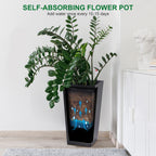 Rectangular Planters Set of 2, Large Plant Pots with Drainage Holes＆Water Level Monitor for Outdoor Indoor Patio Porch Rooms