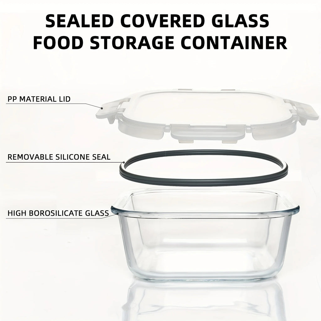 24PCS (12containers+12lids) High Borosilicate Glass Food Storage Containers Set - Leakproof Airtight Lids Perfect for Meal Prep