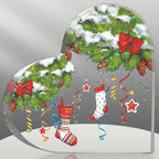 Christmas Atmosphere Heart Acrylic Ornament Desktop Decoration Transparent Stand