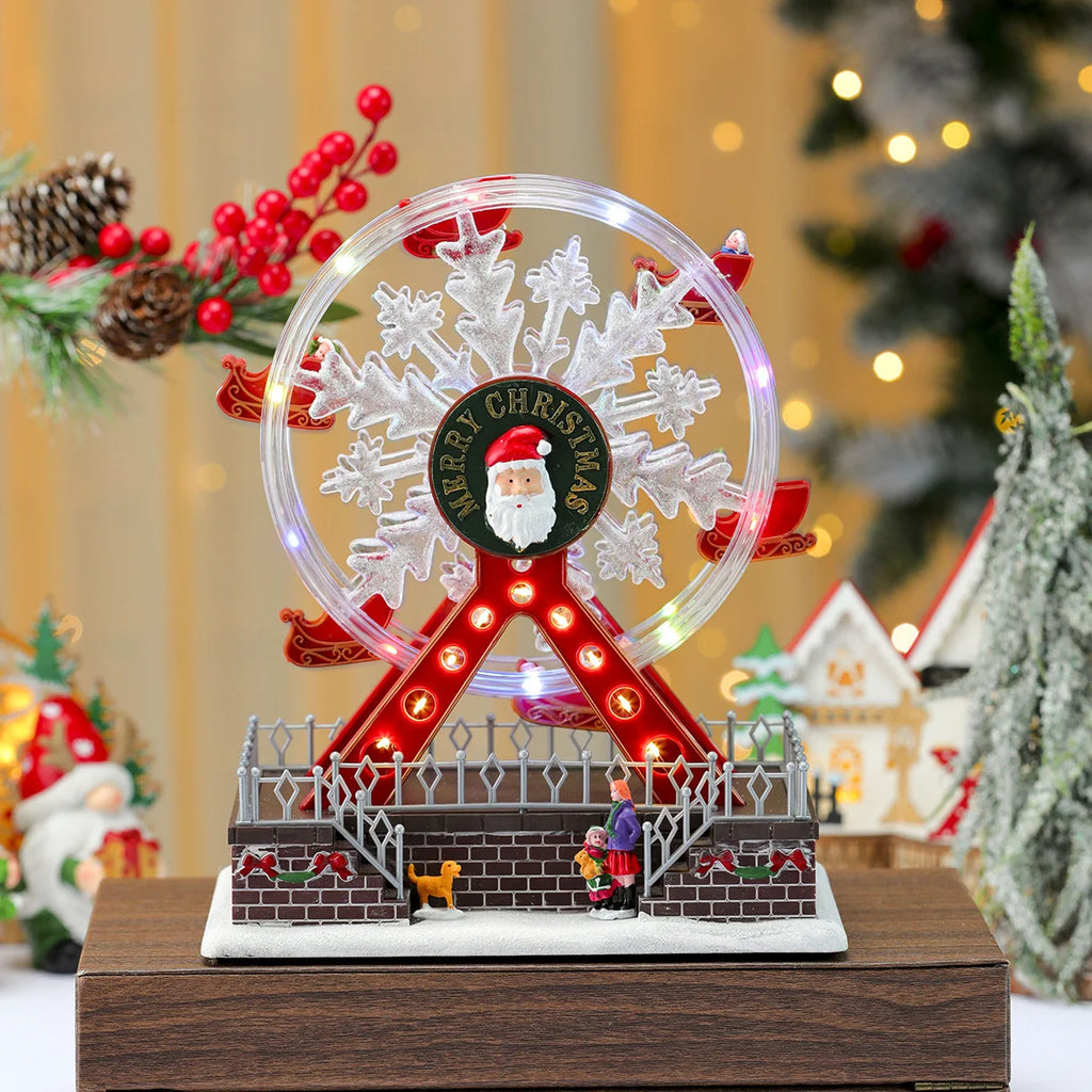 Christmas Shine Ferris Wheel Music Box Desktop Ornament Living Room Bedroom Store Display Window Festive Atmosphere Decoration