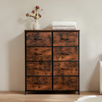 MCQ Fabric 8 Drawers Cabinet For Living Room Beside Nightstand Dresser Tables Storage Closet Chest Clothes Display Furniture