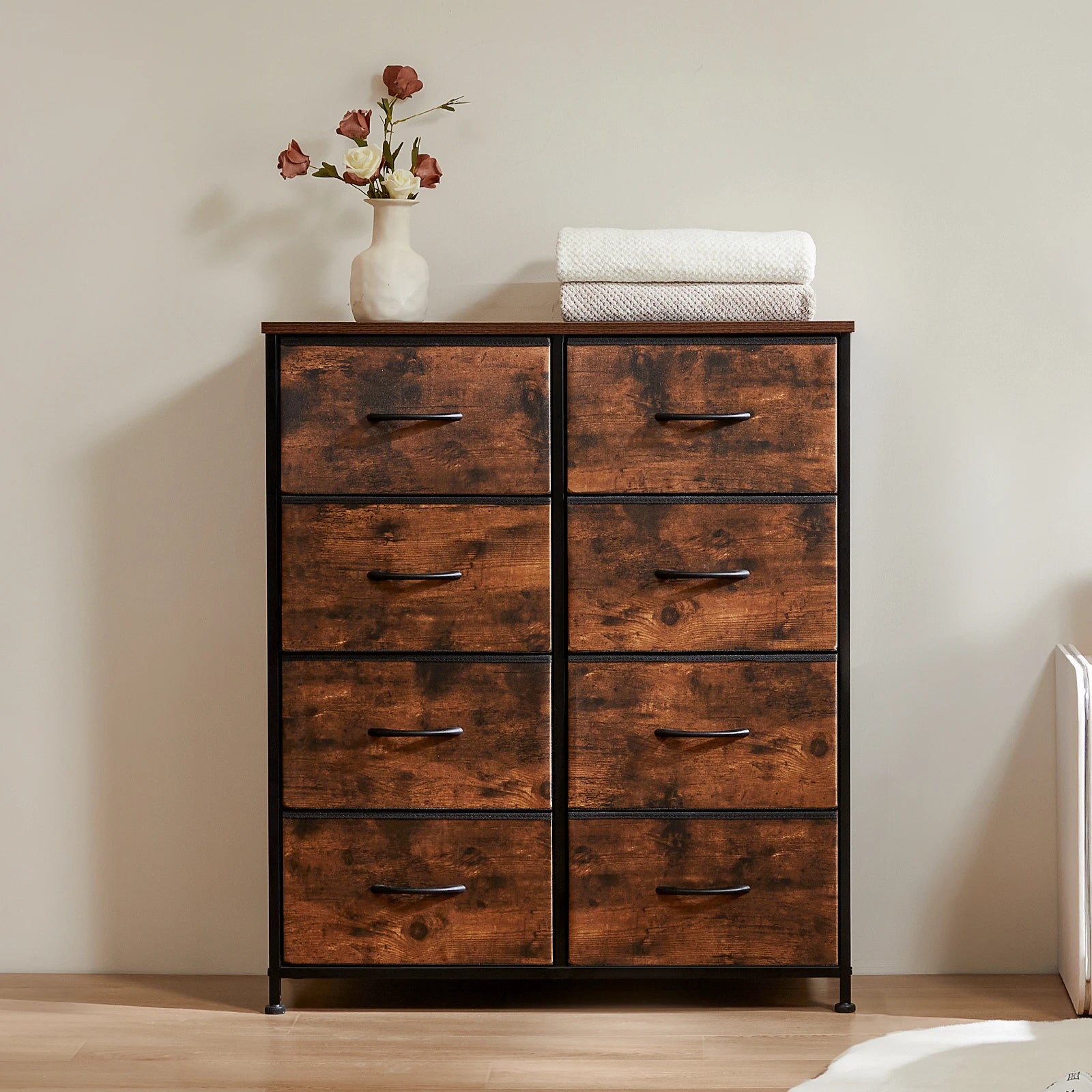MCQ Fabric 8 Drawers Cabinet For Living Room Beside Nightstand Dresser Tables Storage Closet Chest Clothes Display Furniture