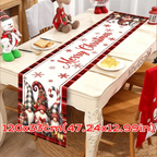New New Year Christmas Table Runner Snowman Santa Claus Christmas Tablecloth Navidad Gift Elk Table Decor Christmas Party
