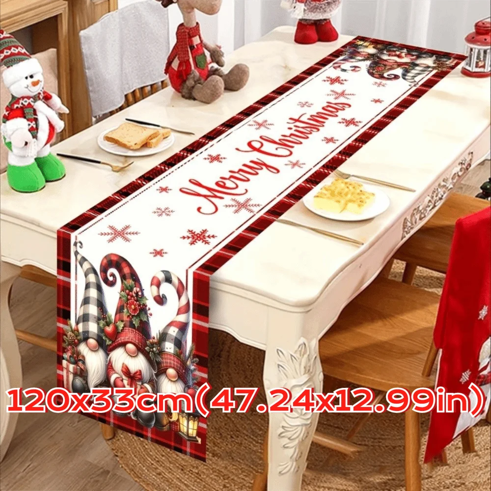 New New Year Christmas Table Runner Snowman Santa Claus Christmas Tablecloth Navidad Gift Elk Table Decor Christmas Party