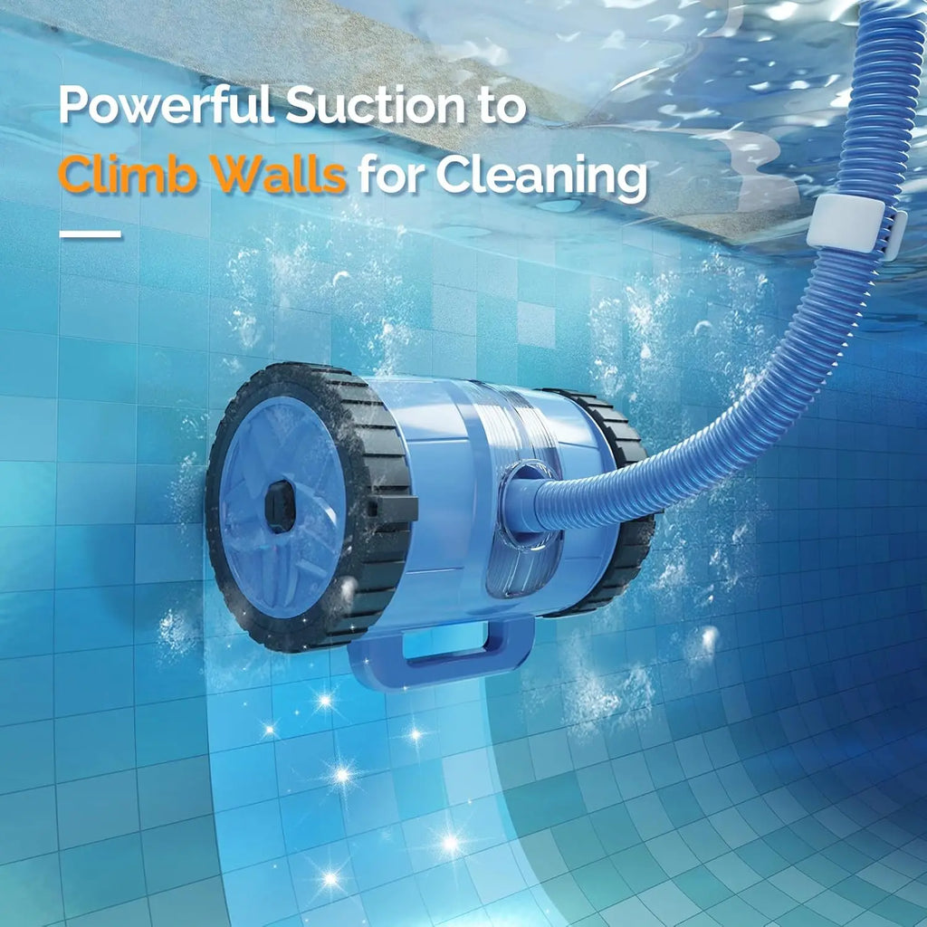 Pool Vacuum Cleaner, Suction Side Wall-Climbing Sweeper for Ground&Inground Pools, Automatic Pool