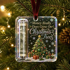 Christmas Cartoon Snowman Elk Santa Claus Acrylic Money Holder Merry Christmas Tree Hanging Ornaments Xmas Tree Pendant Gifts