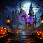 Halloween Decoration Flying Witch with Scary Sounds & Lights Large Hanging Luminous Soundmaking Bar House Horror Decoration