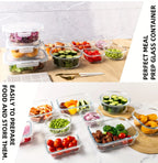 24PCS (12containers+12lids) High Borosilicate Glass Food Storage Containers Set - Leakproof Airtight Lids Perfect for Meal Prep