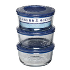 Glass Storage Containers Set of 3 BPA-Free Food Storage Round 2 Cup Microwave Safe Dishwasher Safe Stackable Storage Jars