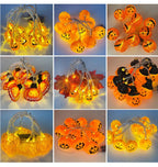 Halloween Led Lights String Twinkle Party Festoon Light Decoration Skull Pumpkin Bat Outdoor Lights Garland Street Portable