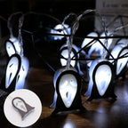 Halloween Led Lights String Twinkle Party Festoon Light Decoration Skull Pumpkin Bat Outdoor Lights Garland Street Portable