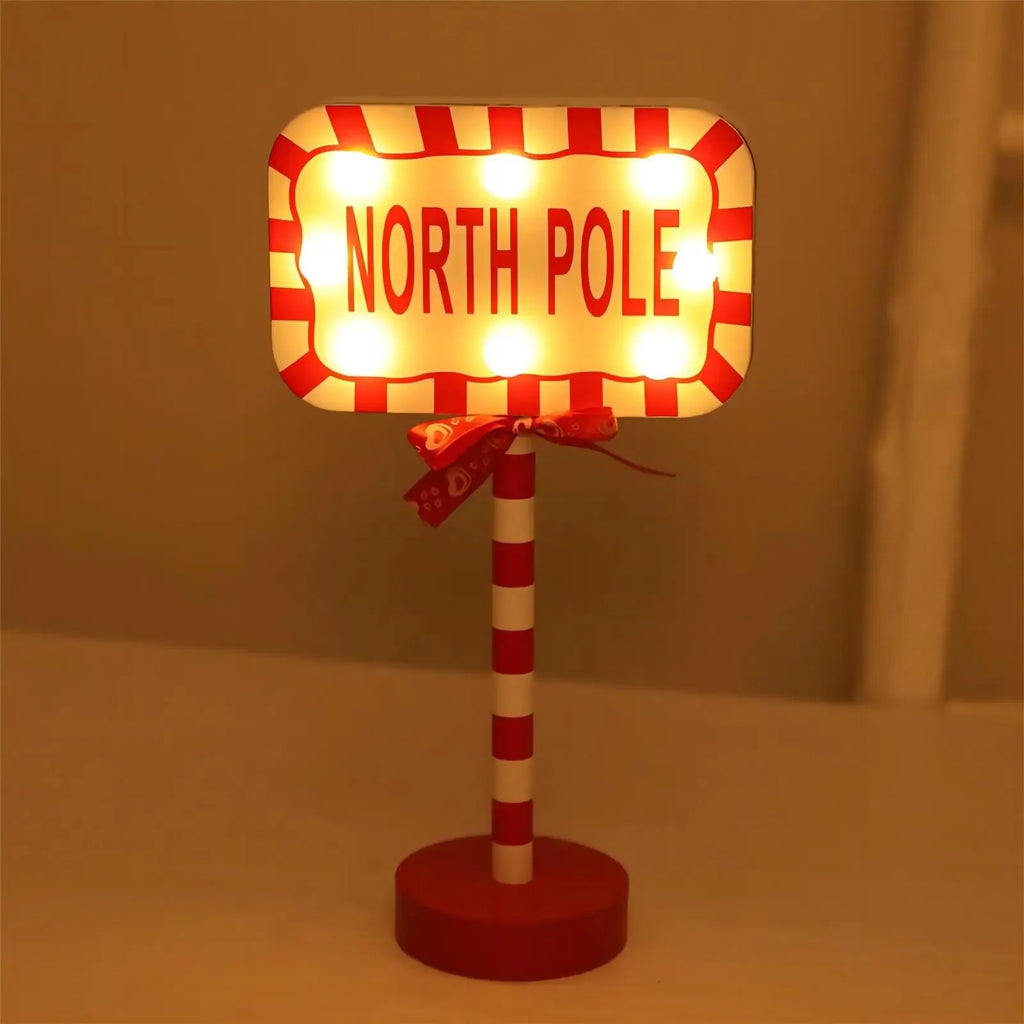 Christmas Stop Here Decor Santa Stop Here Tree Topper Desk Lamp LED Santa Stop Here Tree Topper Window Decorative Lights