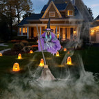 Halloween Decoration Flying Witch with Scary Sounds & Lights Large Hanging Luminous Soundmaking Bar House Horror Decoration