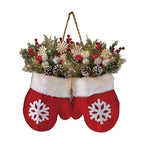 Christmas Gloves Wreath with Light with Light Design Wreath Hanging Ornaments for Christmas Indoor Outdoor Wall Decor