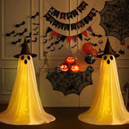 Halloween Ghost Hanging with String Lights Spooky Ghost Lighted Spooky for Home Indoor Garden Yard Lawn Party Prop Decorat