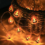 Halloween Led Lights String Twinkle Party Festoon Light Decoration Skull Pumpkin Bat Outdoor Lights Garland Street Portable
