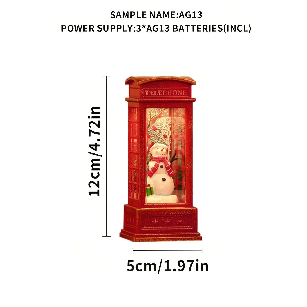 Christmas Phone Booth Lights Santa Claus Snowman Gifts Window Scene Ornament Christmas Party Decortion Xmas Party Home