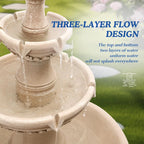 Large Cascading Resin Floor Standing Water Fountain With Pump For Indoor Outdoor Patio Yard Home Garden Decor