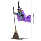 Halloween Decoration Flying Witch with Scary Sounds & Lights Large Hanging Luminous Soundmaking Bar House Horror Decoration