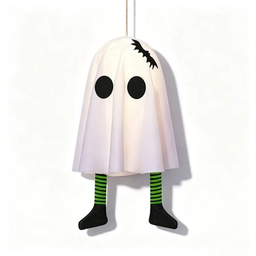 Halloween LED Ghost Pendant Lights, Glowing Wizard Hat Ghost Lantern Decorations, Spooky Hanging Ornaments for Room, Home