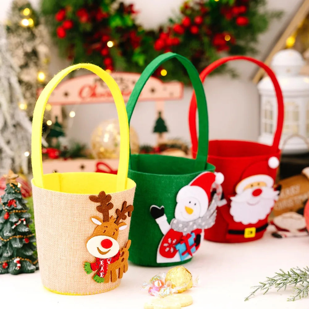 Christmas Gifts Bags Cute Santa Snowman ELK Storage Bags Chocolate Cookies Candy Bags for Christmas Birthday Party Decorations